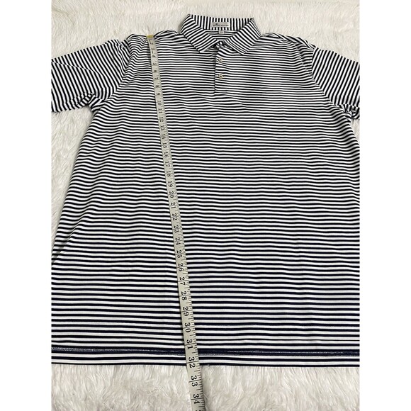Peter Millar Summer Comfort Golf Polo Shirt Men's XL Blue Striped Short Sleeve - Picture 4 of 13
